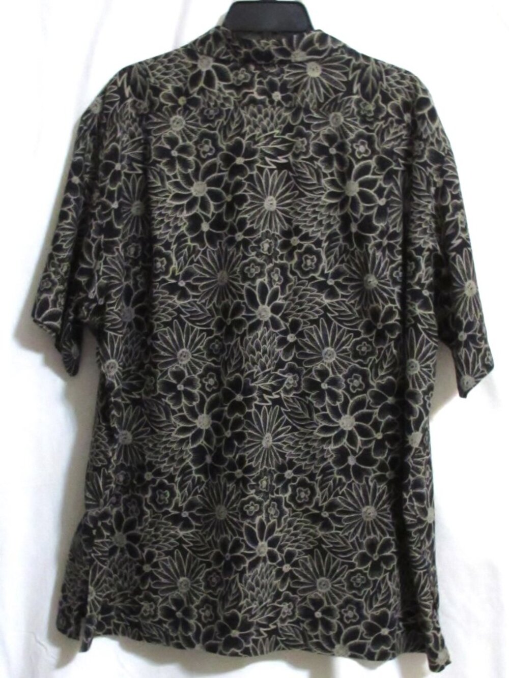 Men's RALPH LAUREN Black & Beige Floral Hawaiian Linen Short Sleeve Shirt XL - Picture 3 of 4